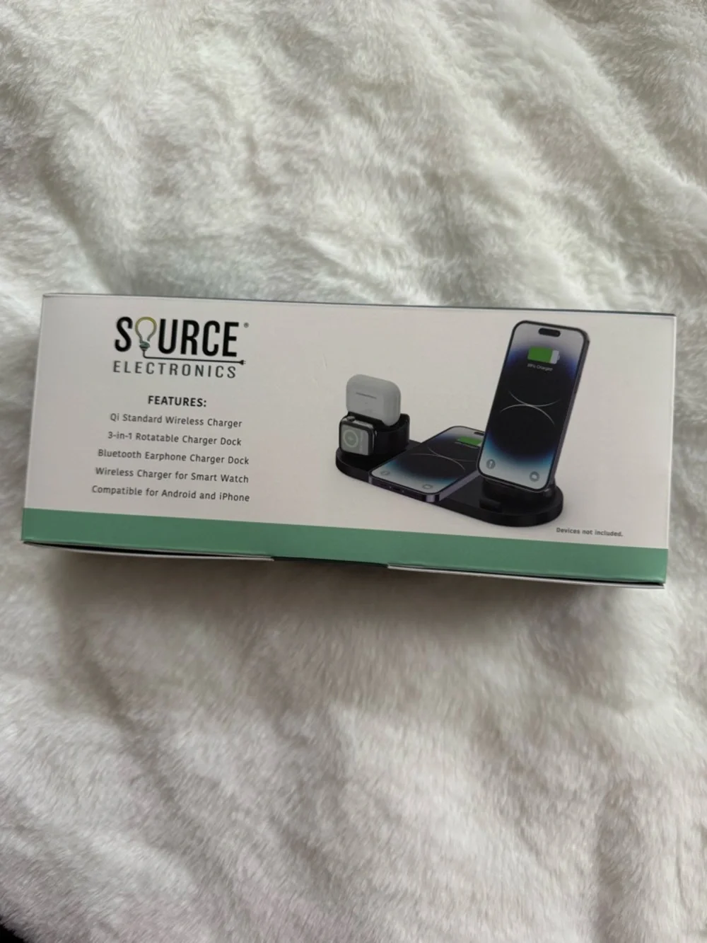Source Electronics 6-in-1 Wireless Charging Station - Black - NIB